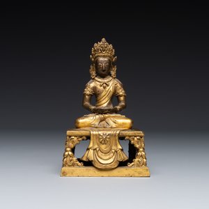 A Sino-Tibetan bronze figure Buddha Amitayus, Qianlong — photo 2