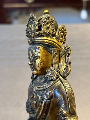 A Sino-Tibetan gilt bronze Buddha Amitayus, dated 1770, Qianlong — 照片 6