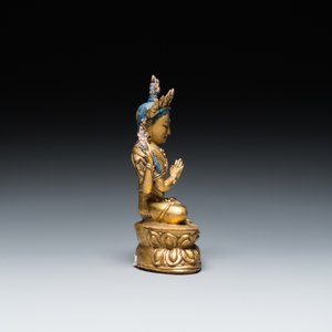 A Sino-Tibetan gilt bronze figure of Avalokitesvara, 17/18th C. — 照片 3