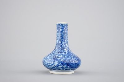 A small Chinese blue and white dragon vase, Yongzheng mark and of the period, 1722-1735