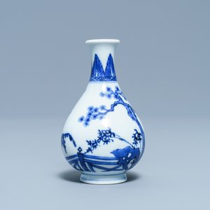 A small Chinese blue and white 'Three friends of winter' vase, Qianlong — 照片 4