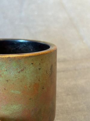 A small Chinese bronze cylindric tripod censer, Xuande mark, Ming — photo 5