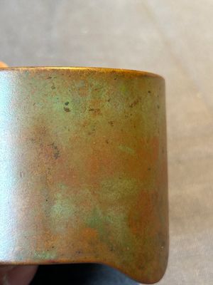 A small Chinese bronze cylindric tripod censer, Xuande mark, Ming — photo 6