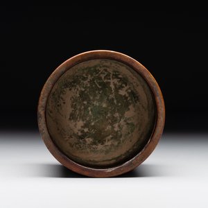 A small Chinese bronze cylindric tripod censer, Xuande mark, Ming — photo 6
