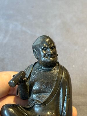 A small Chinese bronze figure of a Luohan, Ming — photo 5