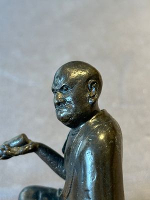 A small Chinese bronze figure of a Luohan, Ming — photo 6