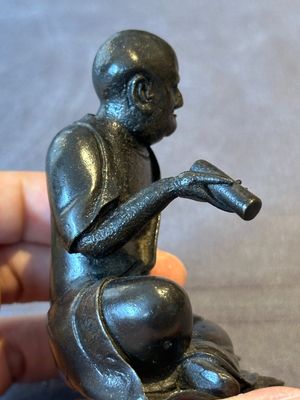 A small Chinese bronze figure of a Luohan, Ming — photo 7