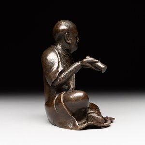 A small Chinese bronze figure of a Luohan, Ming — photo 6