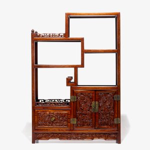 A small Chinese carved wood display with dragon panels, ca. 1900 — photo 2