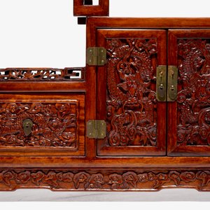 A small Chinese carved wood display with dragon panels, ca. 1900 — photo 8