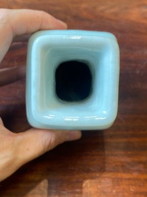 A small Chinese celadon-ground blue, white and copper-red bottle vase, Qianlong mark and of the period — photo 5
