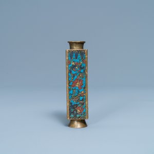 A small Chinese cloisonné cong vase, Wanli — 照片 2