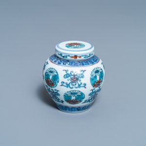 A small Chinese doucai jar and cover, Yongzheng mark, Republic — photo 1