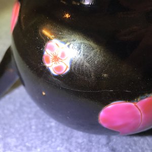 雍正乾隆   花卉粉彩黑底 茶壶   — 照片 8