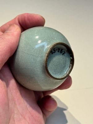 A small Chinese Guan-type Longquan celadon bottle vase, Song/Yuan — photo 6