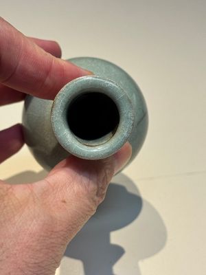 A small Chinese Guan-type Longquan celadon bottle vase, Song/Yuan — photo 9