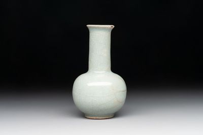 A small Chinese Guan-type Longquan celadon bottle vase, Song/Yuan