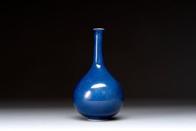 A small Chinese powder-blue bottle vase, 18th C.
