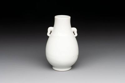 A small Chinese white-glazed 'Hu' vase, Qianlong
