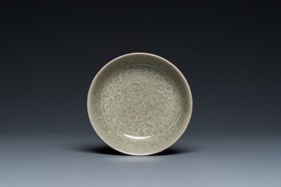 A small Chinese Yaozhou celadon bowl, Song or later