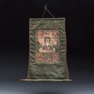 A small Tibetan thangka of Shadakshari Avalokiteshvara — photo 1