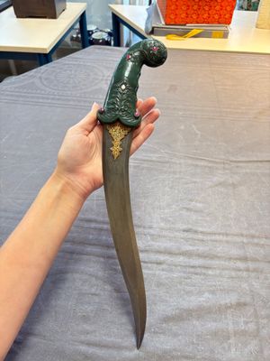 A spinach jade-hilted khandjar dagger, India, 19/20th C. — photo 1
