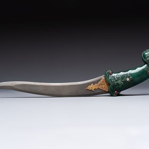 A spinach jade-hilted khandjar dagger, India, 19/20th C. — photo 2