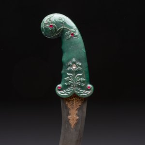 A spinach jade-hilted khandjar dagger, India, 19/20th C. — photo 6