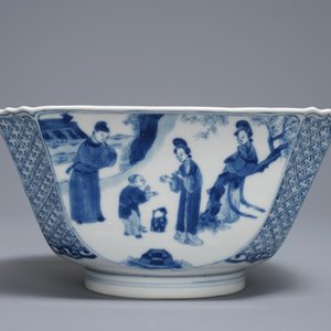 A square Chinese blue and white bowl, Chenghua mark, Kangxi — 照片 2