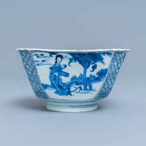 A square Chinese blue and white bowl, Chenghua mark, Kangxi — 照片 3