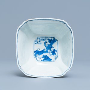 A square Chinese blue and white bowl, Chenghua mark, Kangxi — 照片 6