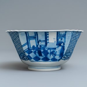 A square Chinese blue and white bowl, Xuande mark, Kangxi — 照片 2