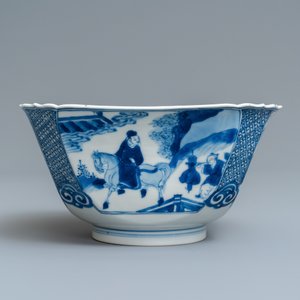 A square Chinese blue and white bowl, Xuande mark, Kangxi — 照片 5