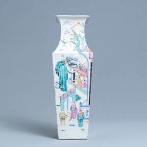 A square Chinese famille rose vase, 19th C. — 照片 2