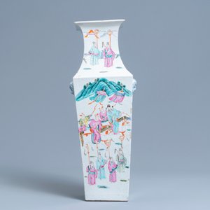 A square Chinese famille rose vase, 19th C. — 照片 3