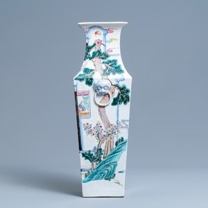 A square Chinese famille rose vase, 19th C. — 照片 4