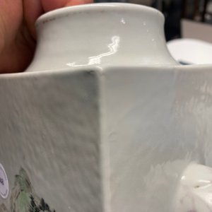 A square Chinese qianjiang cai 'cong' vase, 19/20th C. — 照片 10