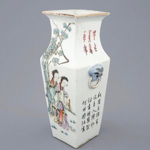 A square Chinese qianjiang cai vase, 19/20th C. — 照片 1