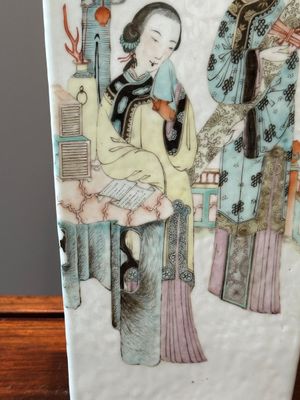 A square Chinese Qianjiang cai vase, signed Huang Ruming 黃汝銘, 19/20th C. — photo 17
