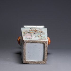 A square Chinese Qianjiang cai vase, signed Huang Ruming 黃汝銘, 19/20th C. — photo 6
