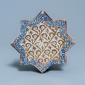 A star-shaped luster-glazed tile, Kashan, Iran, 14th C. — 照片 1