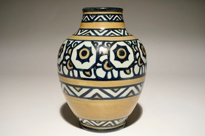 A stoneware vase with stylised flowers, Charles Catteau for Boch Frères Keramis, ca. 1924
