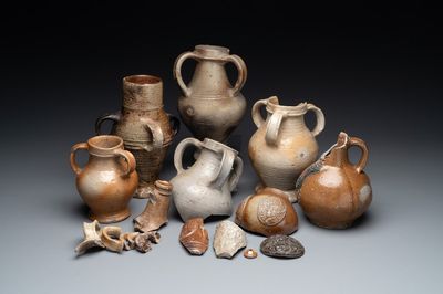 A study collection of German stoneware, 16/17th C.