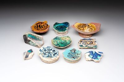 A study collection of ten Islamic pottery fragments, 12th C. and later