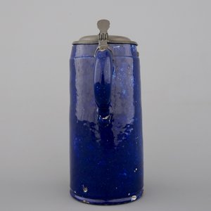 A tall Brussels faience double liter pewter-mounted beer stein, ca. 1800 — photo 3