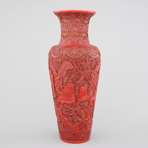 A tall Chinese cinnabar laquer vase, 18/19th C. — photo 2