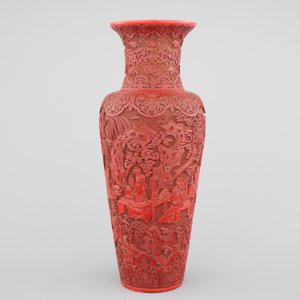 A tall Chinese cinnabar laquer vase, 18/19th C. — photo 3