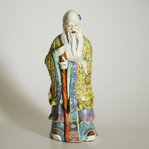 A tall Chinese famille rose figure of Shou Lao, 19th C. — photo 7