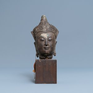 A Thai bronze head of a Bodhisattva, 18/19th C. — 照片 2