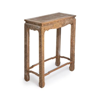 A Thai carved wooden altar table, 19th C.